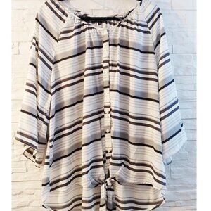 Beautiful Striped Knotted Blouse
